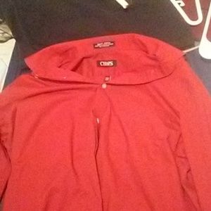 Maroon red Chaps button down dress shirt